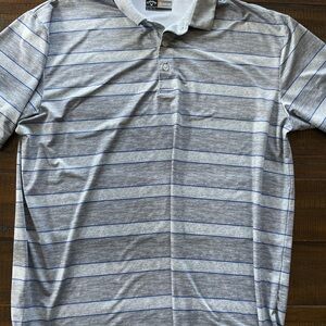 Men's Callaway Gray Striped Polo Shirt